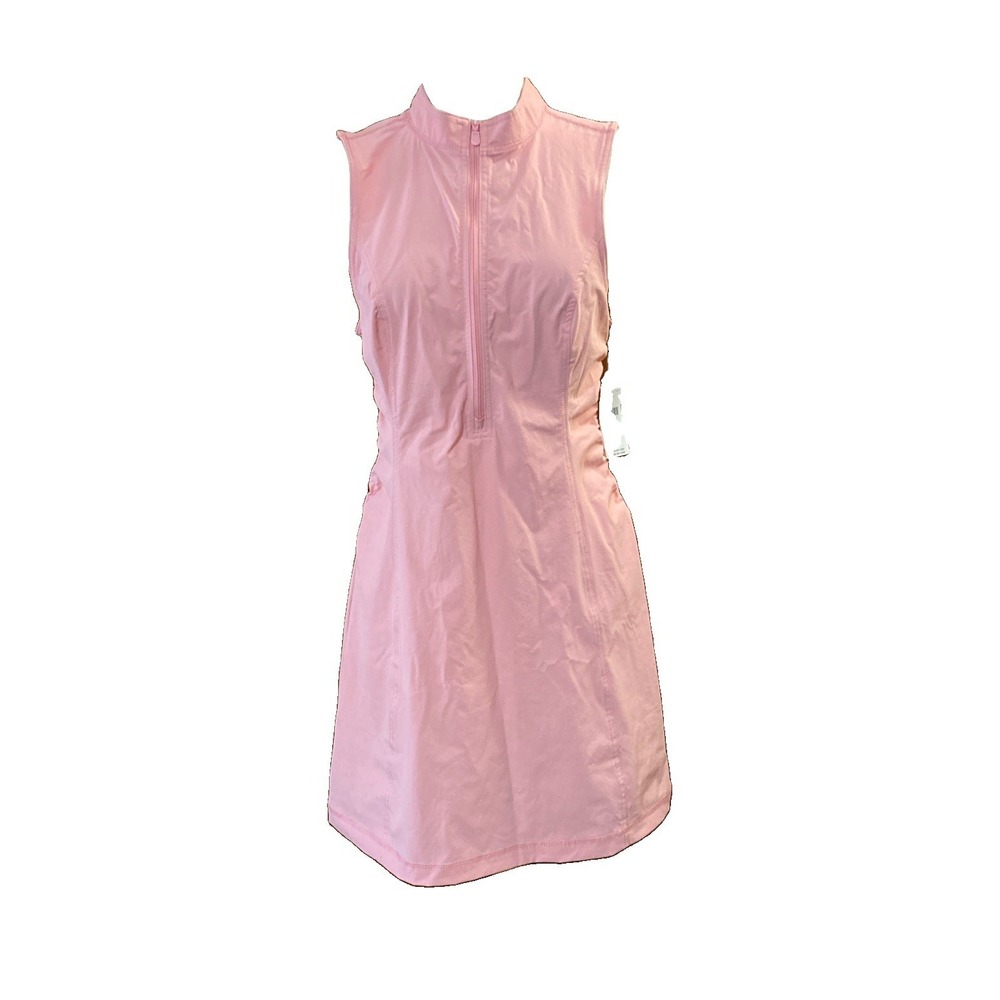 Anthropologie Daily Practice Shirred Mini Dress Sz M NWT Pink Tennis Pickleball